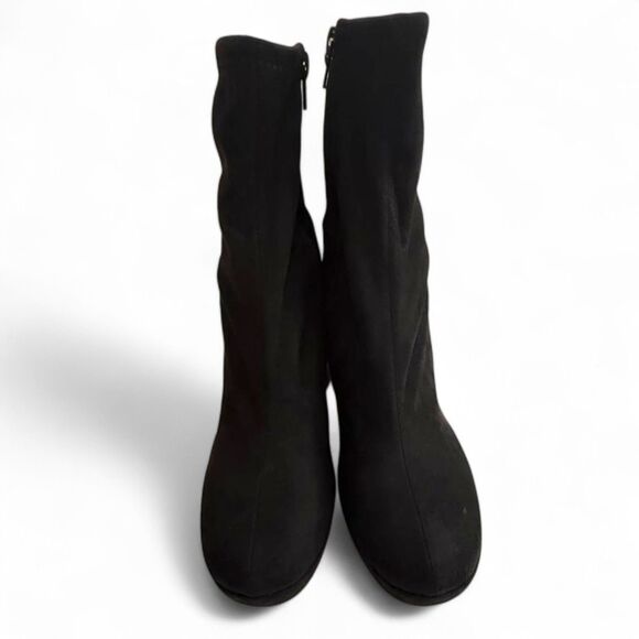 Steve Madden Macayla Black Fabric Upper Platform Block-Heel Booties NEW! Size 11 - Picture 7 of 10